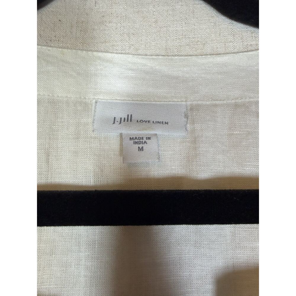 J Jill Love Linen Tunic Top 100% Linen Beaded Detail Size Medium - Picture 4 of 7